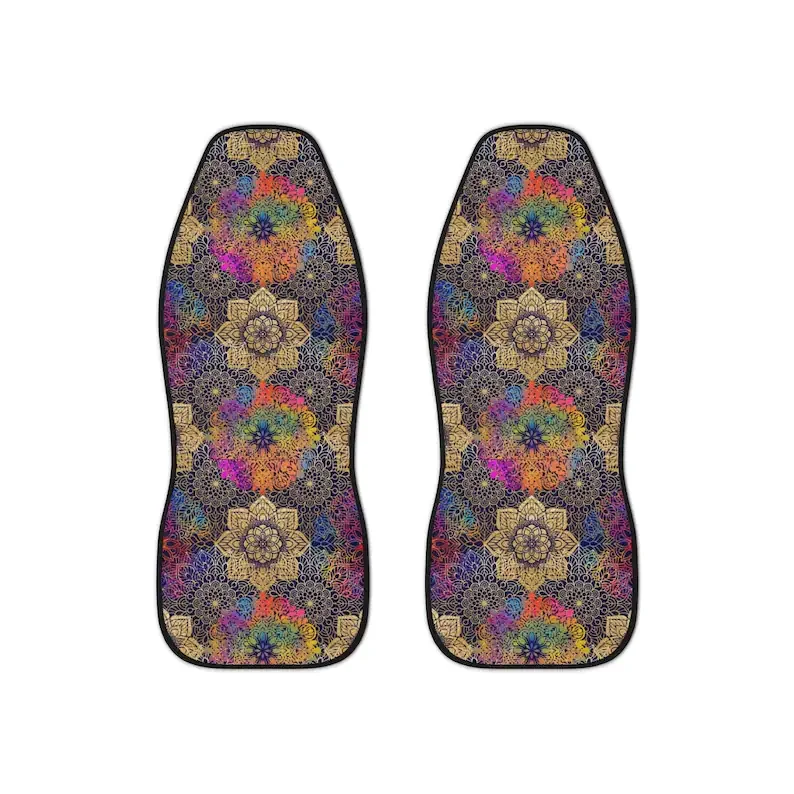

Gold Mandala with Rainbow Car Seat Covers