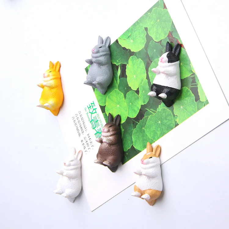 Магнитная мини-наклейка в виде животного креативная мультяшная модель кролика