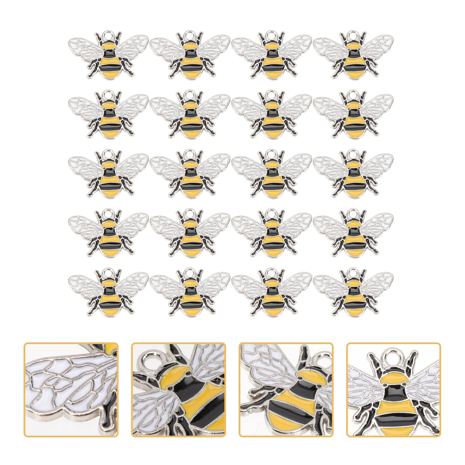 

20Pcs Bee Shaped DIY Decor Accessory Creative Pendant DIY Charm Material