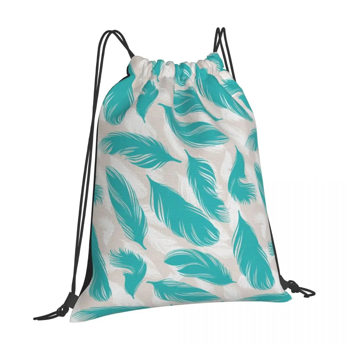 Watercolor Leaves Harajuku Gothic Backpack Retro-Style Drawstring Bags Great Vintage Lovers School Camping Activities Canvas