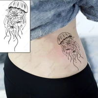tattoo stickers lotus jellyfish flowers body art for women men fake tattoos waterproof temporary makeup