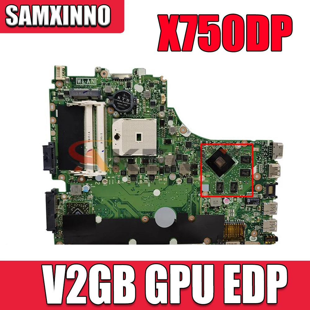 

Материнская плата Akemy X750DP EDP с (V2GB) графическим процессором для ноутбука Asus K550D X550DP X750DP X750D X550D