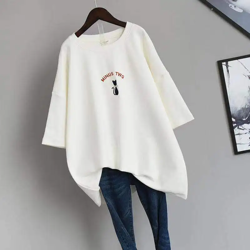 Plus Size Women Clothing Loose Elastic Comfort T Shirt Lady Summer Big Large Add Size Comfort Tops Casual Oversize Female Shorts