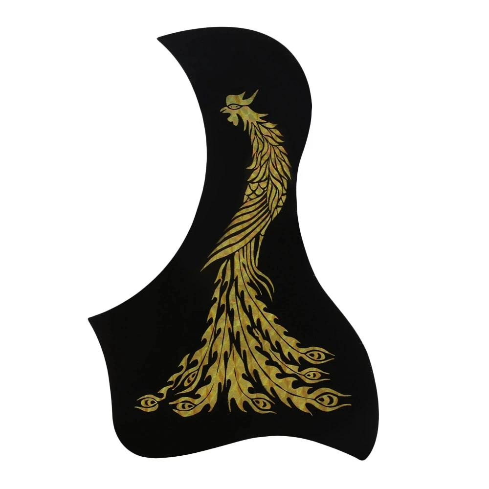 

Black Acoustic Guitar Pick Guard Duck Shaped Peacock Pattern