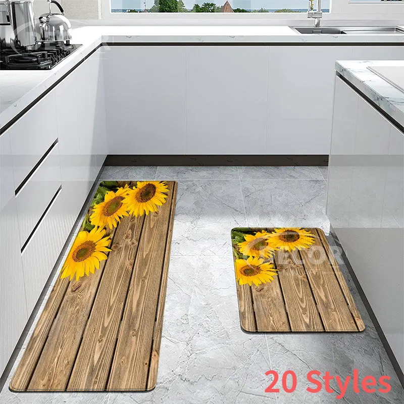 

Sunflower Printed Kitchen Carpet Hallway Living Room Doormat Entrance Balcony Bathroom Home Decor Anti-Slip Long Rectangular Rug