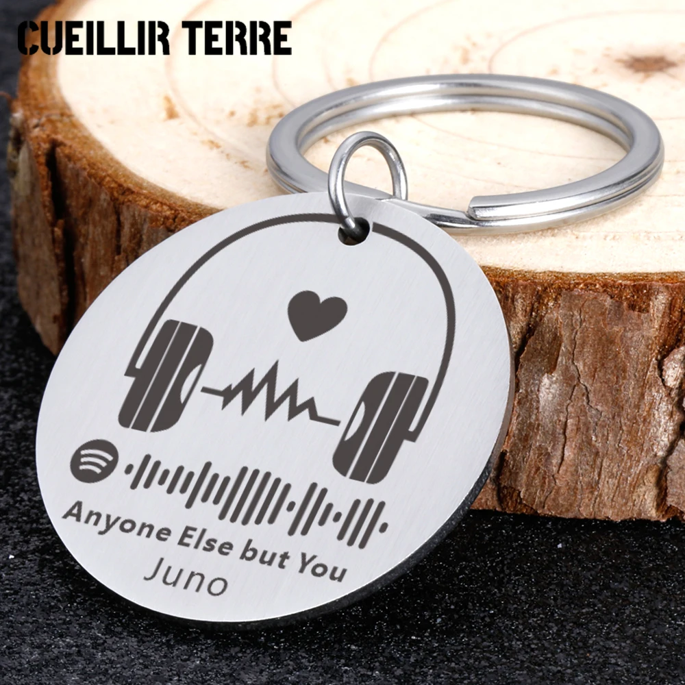 

Custom Keychain Spotify Premium Keychain Christmas Key Chain Men Gift Women Keyring Music Code Customization Love Gift