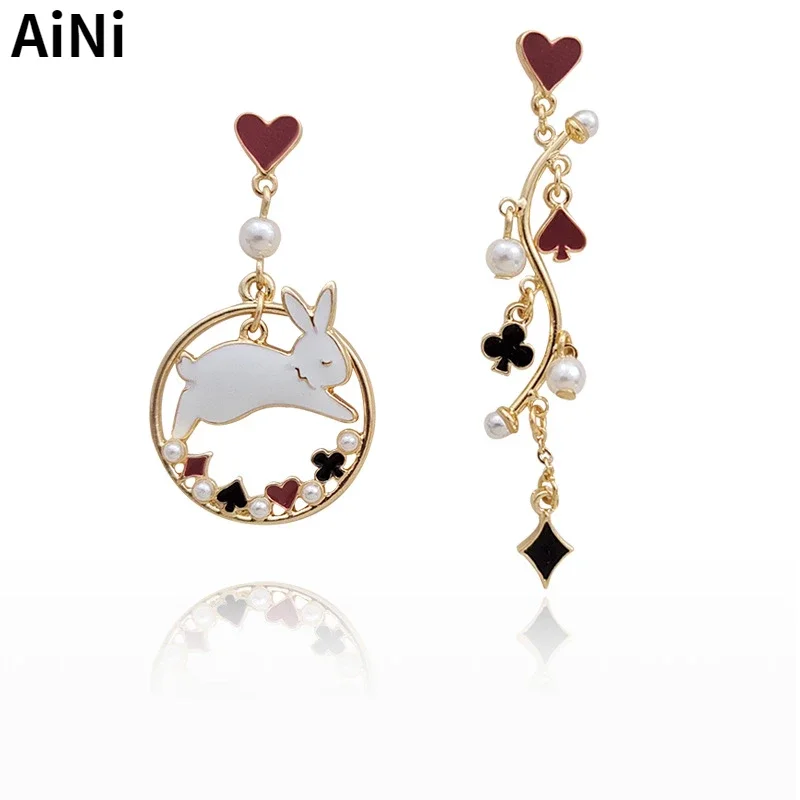

Fashion Jewelry 925 Silver Needle Sweet Korean Temperament Asymmetrical Earrings For Women Party Gifts Cute style Accessories