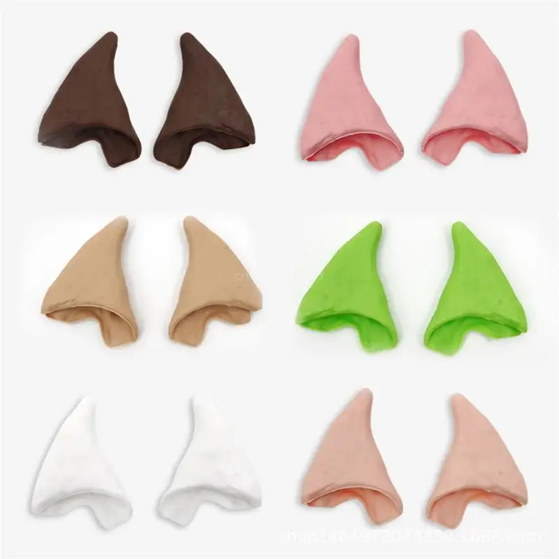 

6 Pairs/set Halloween Fairy Cosplay Latex Elf Ears Simulation Soft False Ears Half Ear Pointed Elf Ears for Masquerade Party
