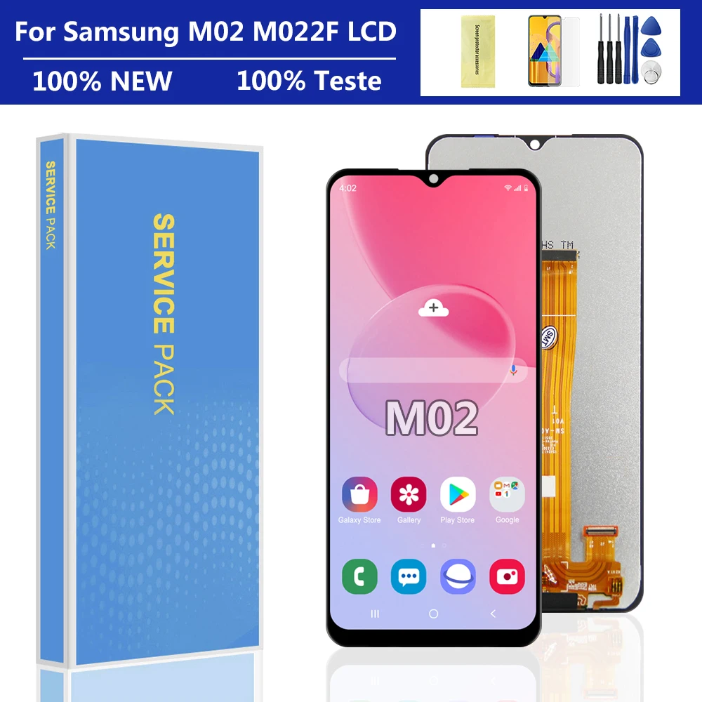 

6.5'' Original For Samsung Galaxy M02 2021 SM-M022F SM-M022F/DS LCD Display Touch Screen Digitizer Assembly Replacement M022 lcd