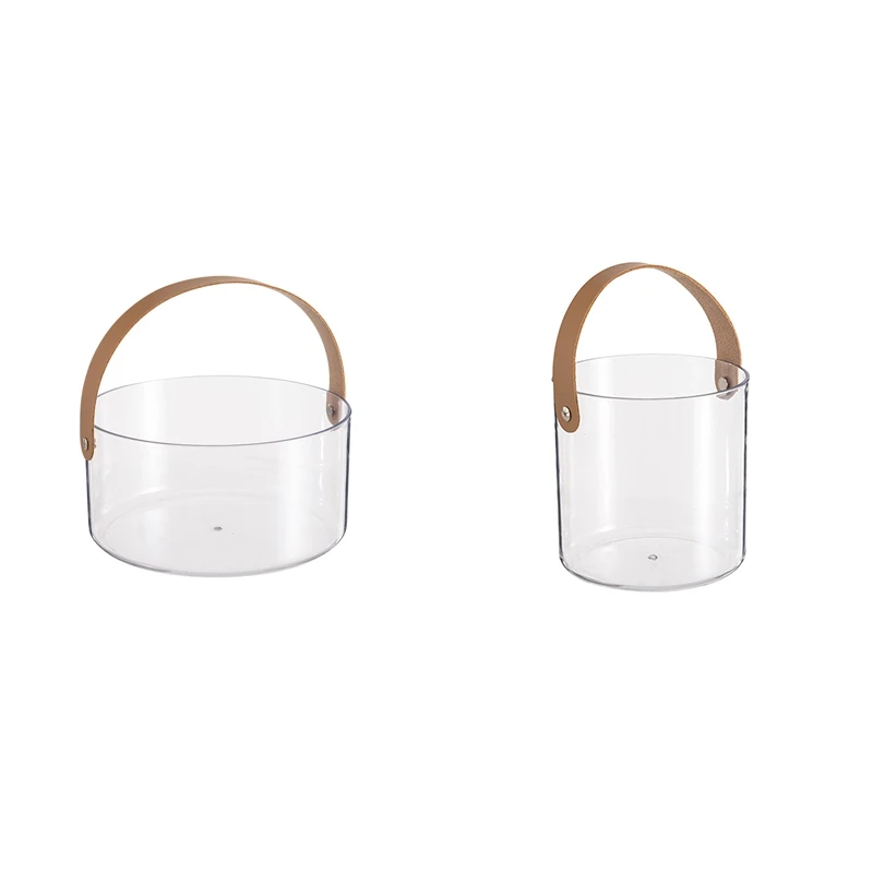 Скандинавская портативная пластиковая миска для фруктов прозрачная корзина