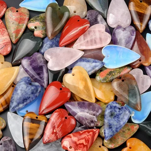 Подвеска QIMOSHI Авантюрин Сердце 25х40 мм