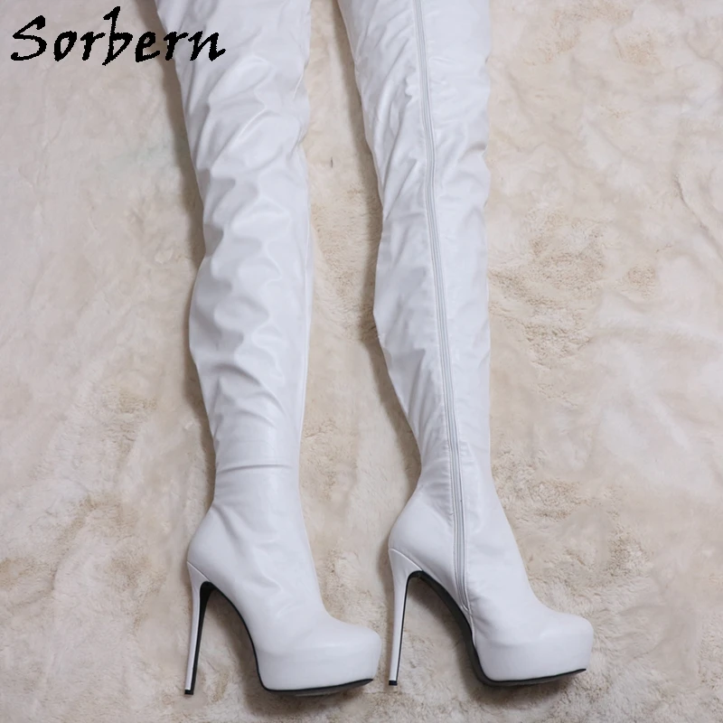 Sorbern Customized Super Long Boots Unisex Invisible Platform Shoes Fetish High Heel Crotch Inside 85Cm Outside 140Cm