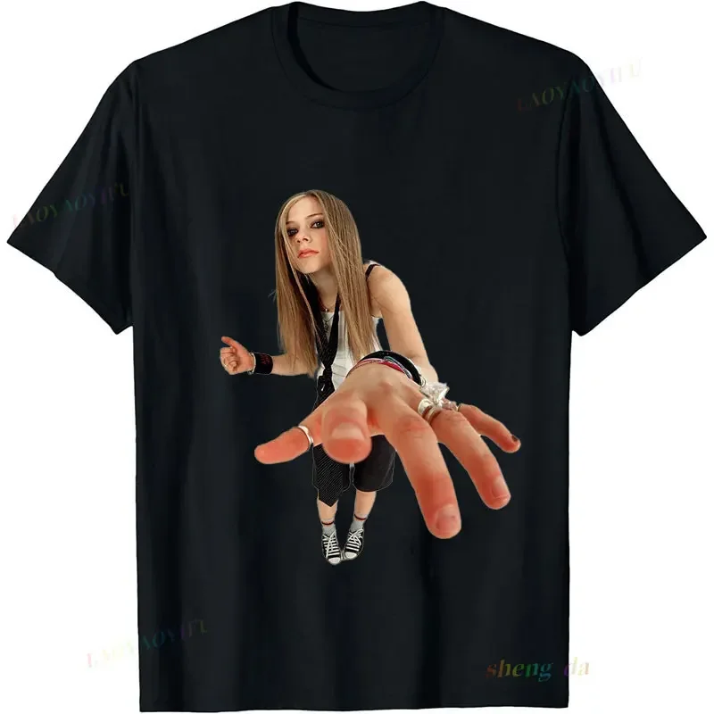 Повседневные свободные новые футболки футболка унисекс Playeras Avril Lavigne хлопковые