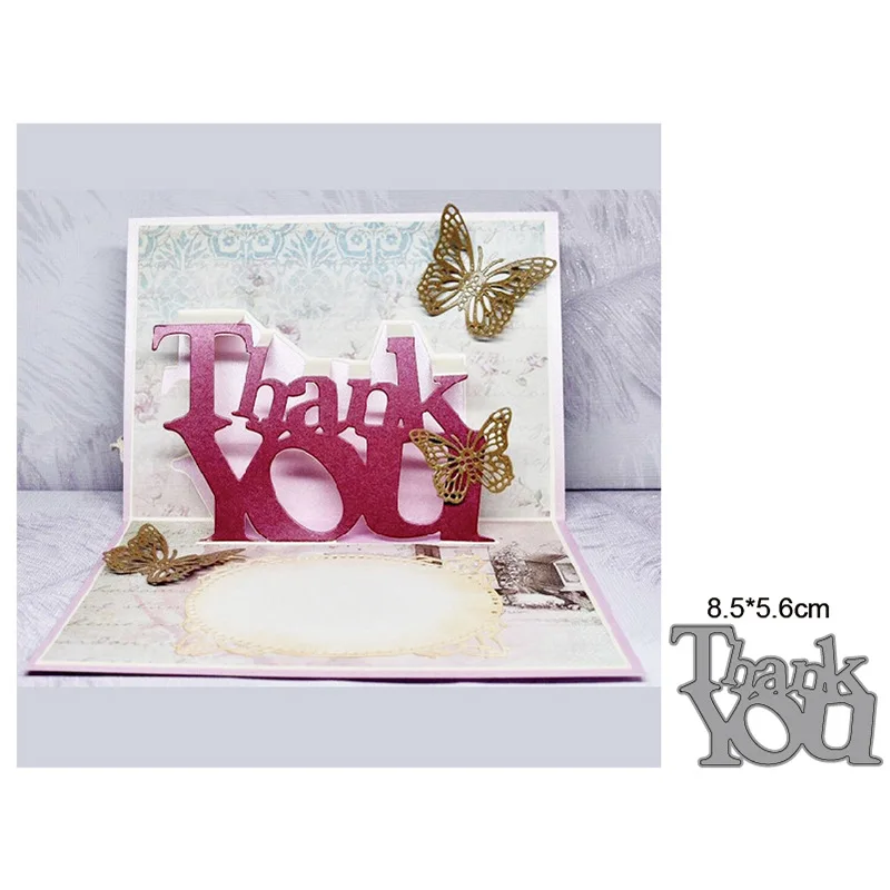 

Thank You English Letters Frame Metal Cutting Dies for DIY Scrapbooking Album Decorative Crafts Embossing Paper Cards Making