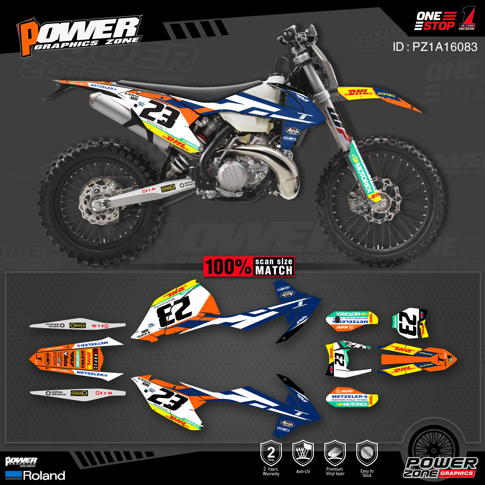 Набор наклеек PowerZone для KTM SX SXF MX 16-18 EXC XCW Enduro 17-19 125-500cc 83 | Автомобили и мотоциклы