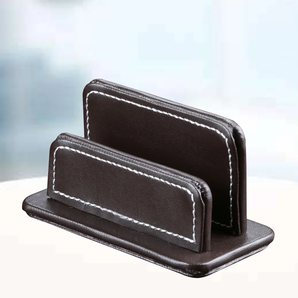 

Business Holder Display Stand PU Leather Business Case Name Holder Case (Coffee)