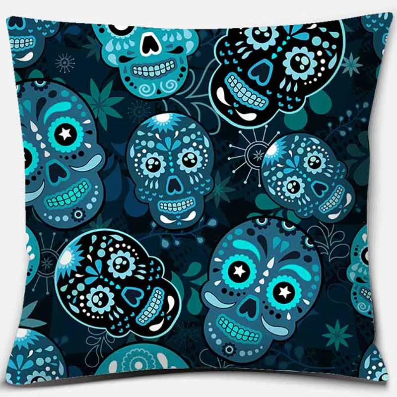 

Наволочка полиэстер велюр skull print 40x40 см