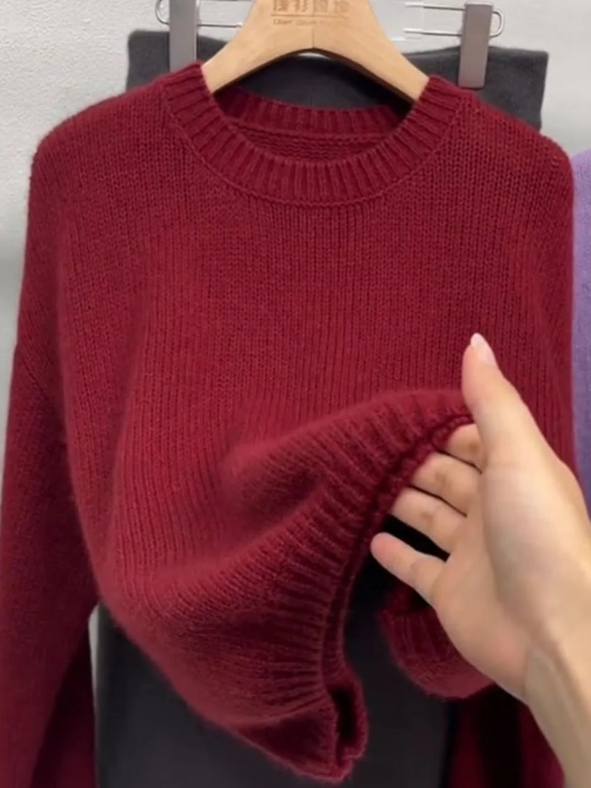 Европейские товары Ретро с круглым вырезом Шикарный высококачественный красный