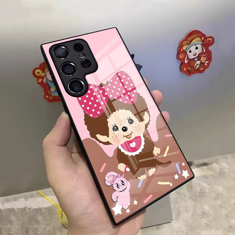 Чехол для телефона Cartoon M-Monchhichis S24 Ultra Samsung S23 Fe S22 S20 S21 Plus A16 A54 A34 A24 A53 A13 A14 Стеклянная