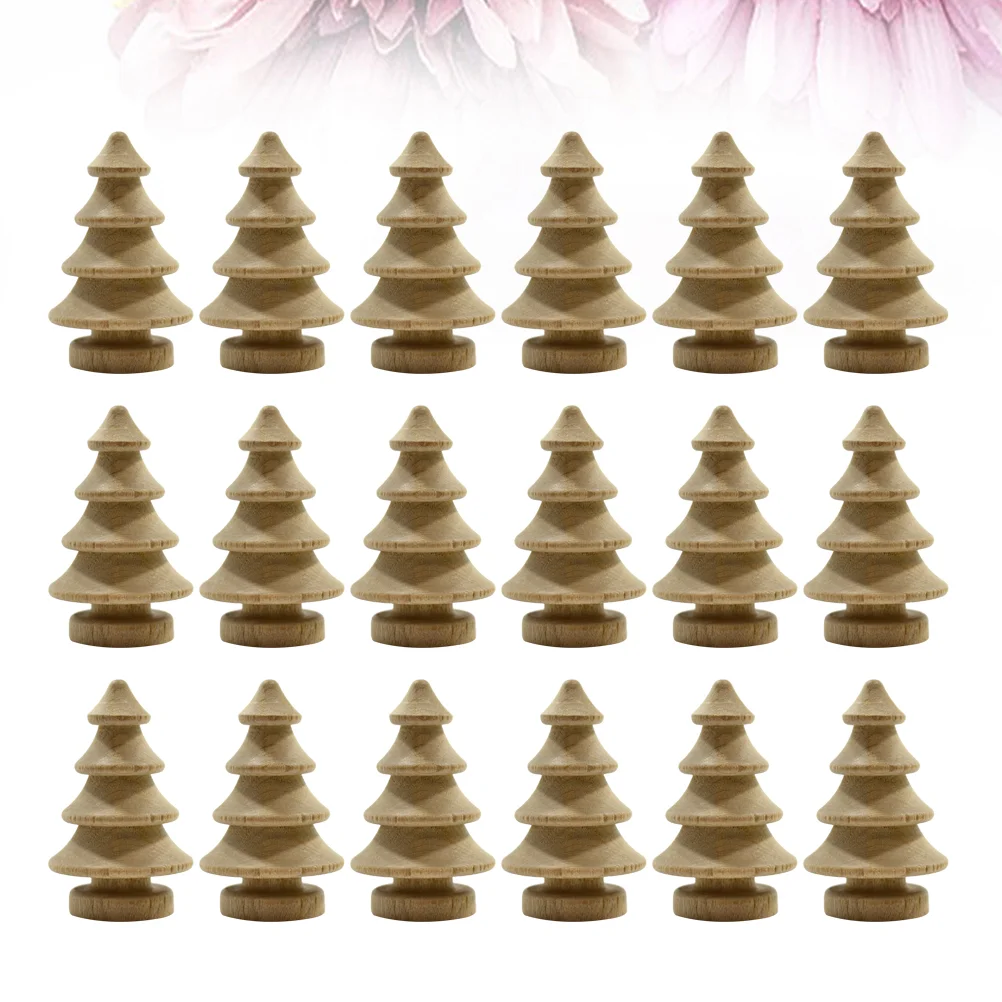 

20 Pcs Home Decoration Wooden Craft Painted Gift Christmas Unfinished Xmas Tree Bamboo Kids Table