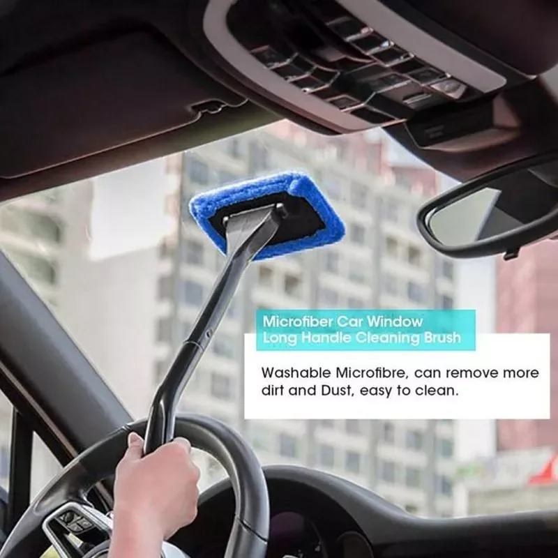 

Window Cleaner Cleaning Brush Kit Windshield Wiper Microfiber Wiper Auto Wash Tool Inside Interior Long Handle Accessories
