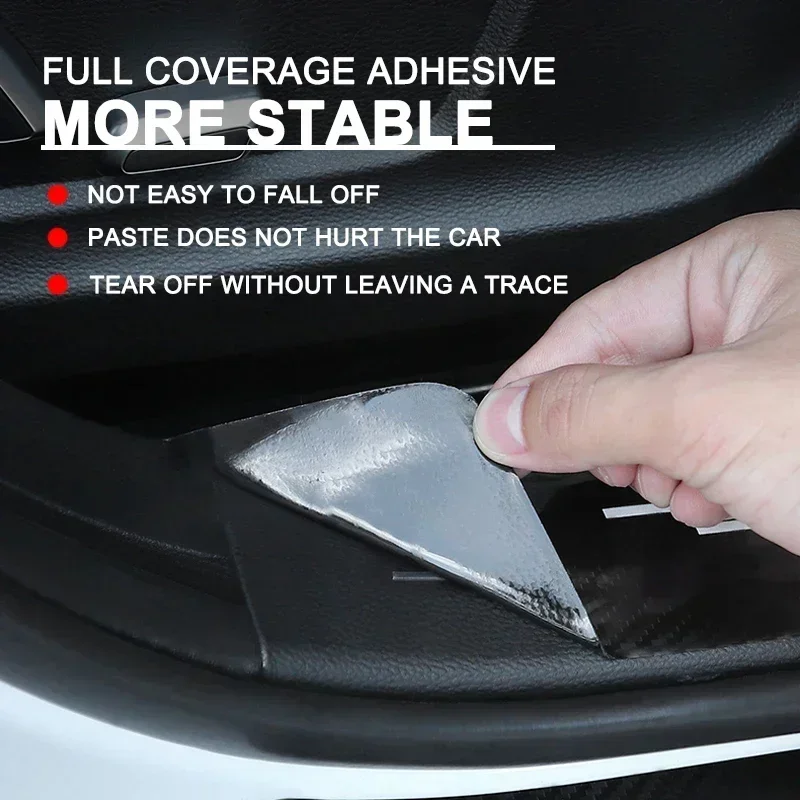 Защитная Наклейка на порог автомобиля из углеродного волокна 4 шт. автомобильные