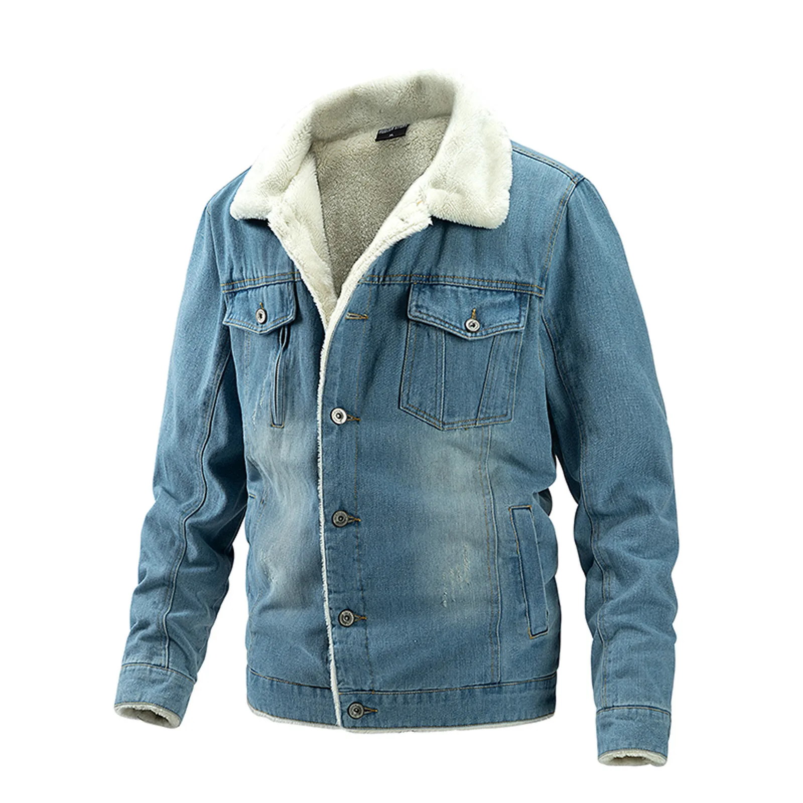 

Long Pockets Autumn&Winter Warm Sleeve Blouse Men Jackets Denim Coats Casual Men's Coats & Jackets men coats big size