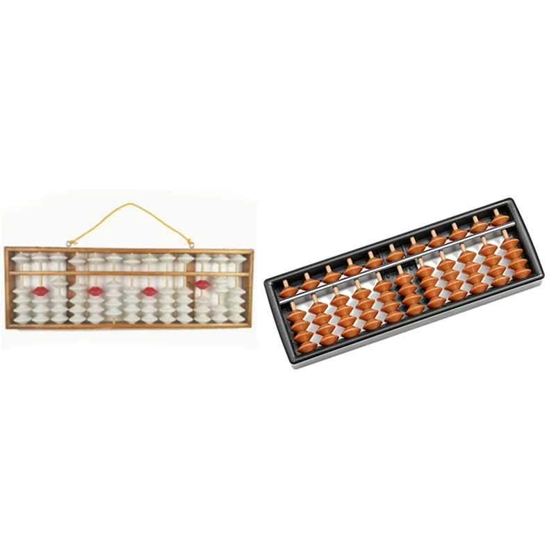 

1 Pcs 13 Digits Abacus Chinese Abacus Mathematic Education & 1 Pcs Abacus Toy 11 Digits Kid Learning Math Arithmetic