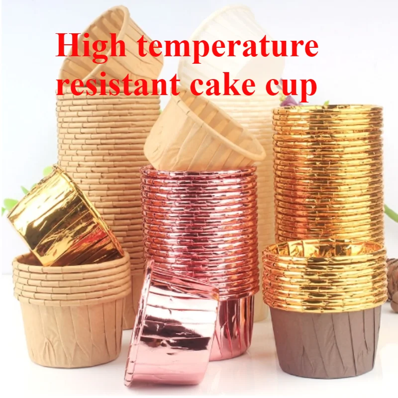 Одноразовые Формы Для Выпечки 200 Шт. Термостойкие Бумажные С Позолоченным