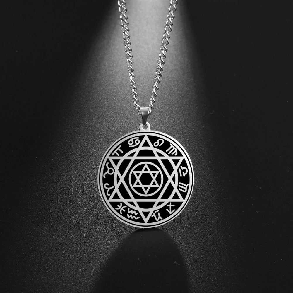 Ожерелье-талисман VASSAGO Печать Соломона шестиконечная звезда Давида 12 защита
