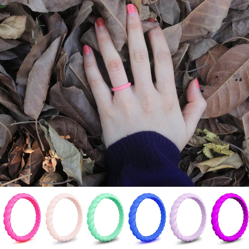 Тонкие штабелируемые силиконовые кольца шириной 3 мм 10 комплектов колец