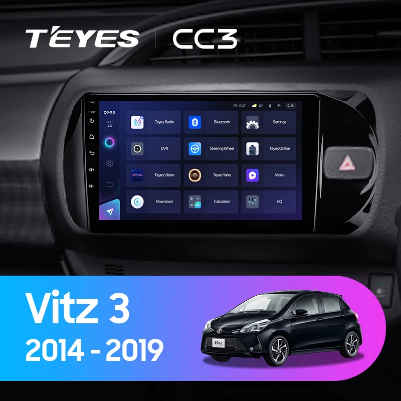 TEYES CC3 Штатная магнитола For Тойота Витц XP130 Toyota Vitz 3 III 2014 - 2019 Right hand driver до 8-ЯДЕР 6 +