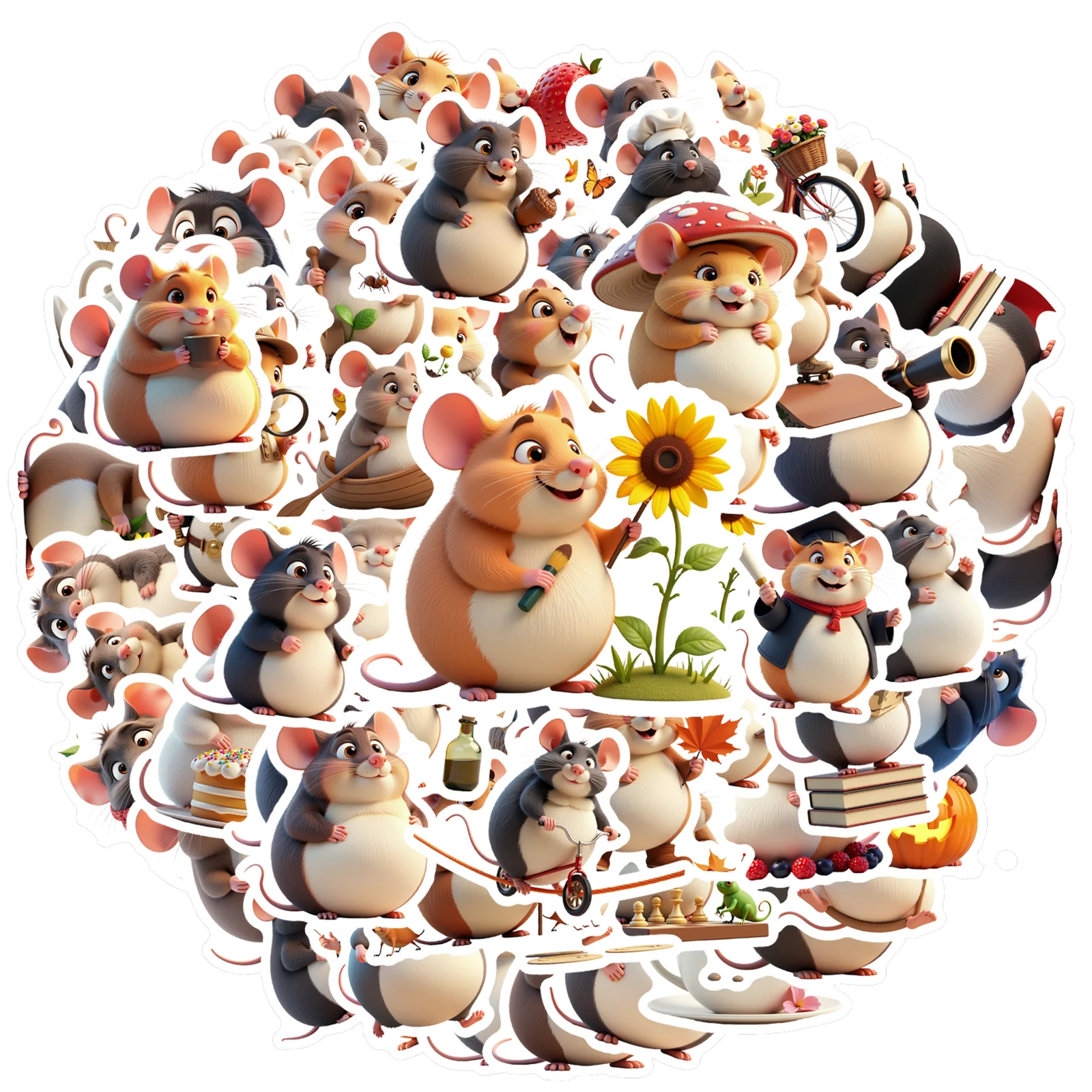 

Праздничные наклейки с мышами