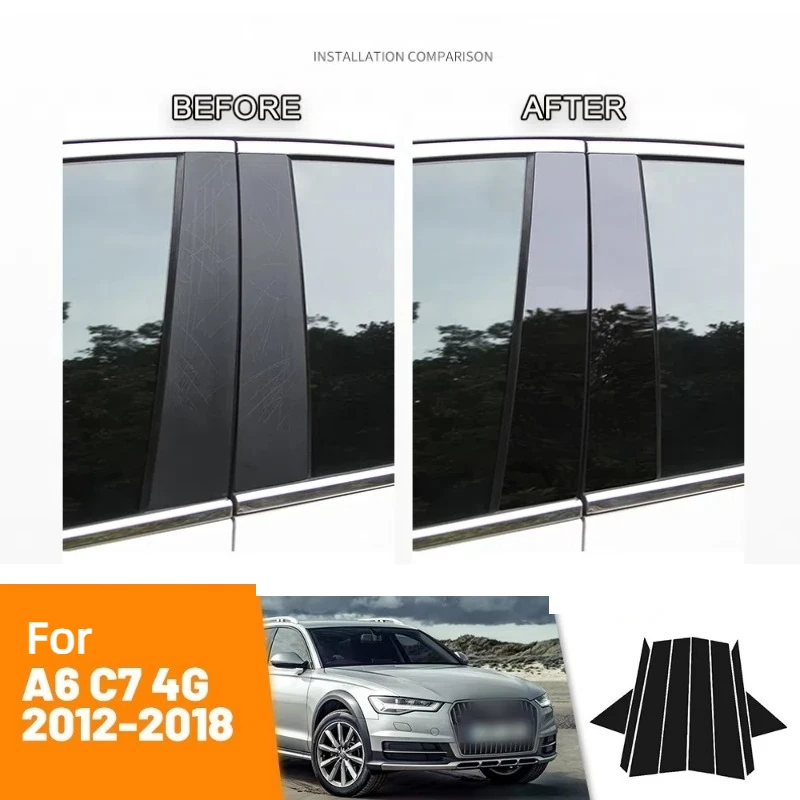 Фото Оконная дверная колонна B C, накладка на стойку для Audi A4 B8/8K A3 S3 RS3 4dr 8P A6 C7 4G Q3 SUV F3 Q5 8R, декоративные наклейки №5