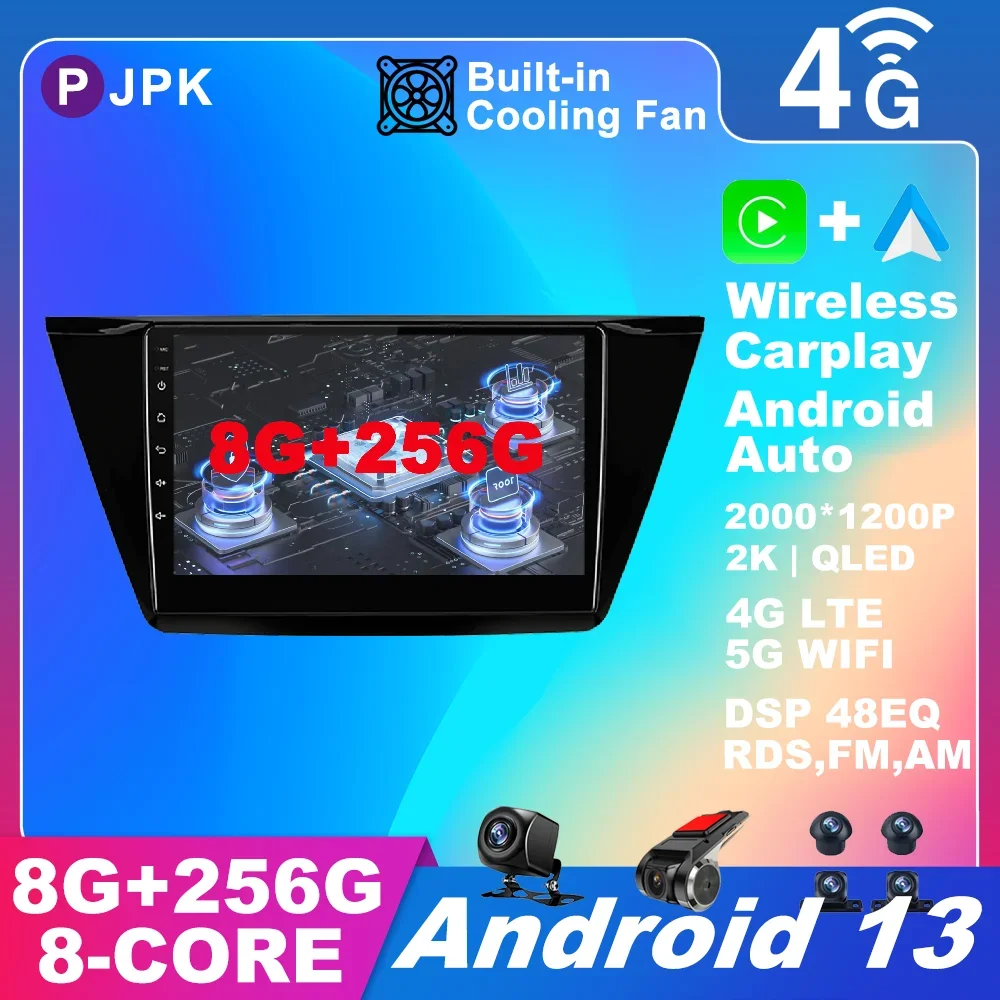 

Автомобильный радиоприемник 10,1 дюймов Android 13 для VW Volkswagen Touran 2016 - 2018 ADAS QLED DSP Авторадио Навигация GPS BT мультимедийный № 2din