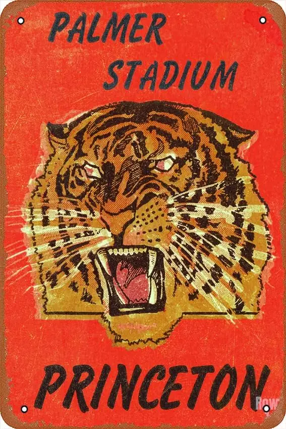 1947 PRNCETON TGER TCKET STUB REMX RT Metl Sgn Vntge Плакат Cretve Home Wll Decor Grden Br Cfe Club 8 x 12 дюймов NCH