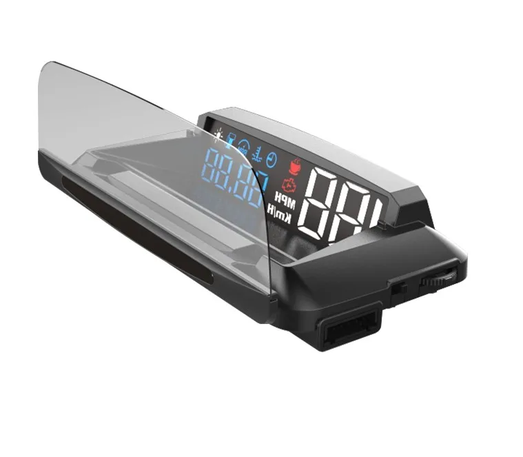 

Car HUD Universal OBD2 Head Up Display Plug-n-Play Vehicle Speed KM/h MPH Over Speed Warning Voltage Display Windshield car car