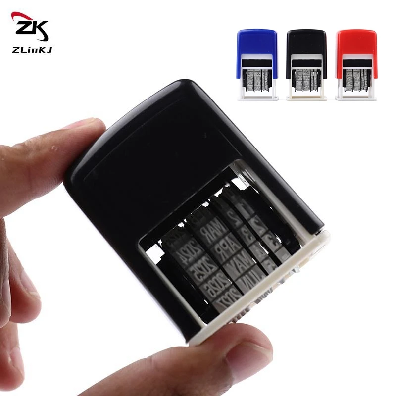 

1 шт. штампы для даты, штамп для самостоятельной установки даты, квадратные разноцветные английские пломбы, DIY этикетки для альбома для наклеивания канцелярские принадлежности для школы и офиса