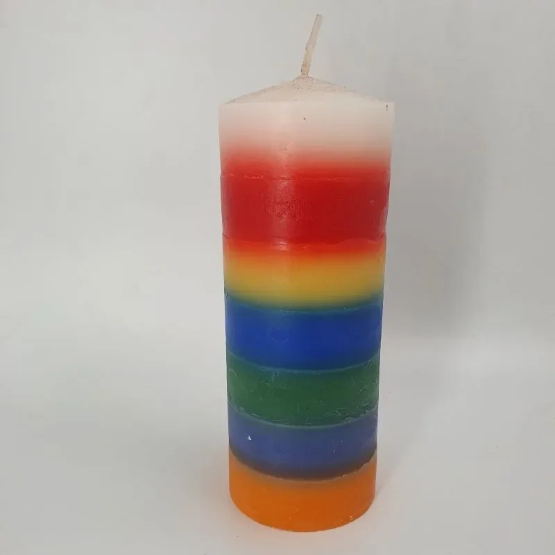 

Lampe à huile les 7 pouvoirs, bougies artisanales, ouvre les portes, rituel arc-en-ciel, sept couleurs, Chakras