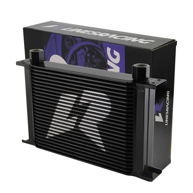 

Масляный радиатор LINESRACING, алюминиевый Универсальный 25 рядов/30 рядов, 248 мм, G1/2 дюйма, 19 мм, черный