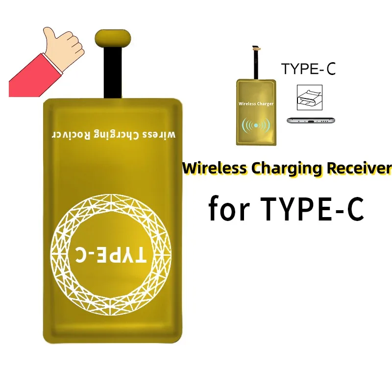 

Typec Wireless Charging Receiver Qi-Compatible Fast Wireless Charger Adapter for Iphone Android Samsung Galaxya71 A70 A20 Xiaomi