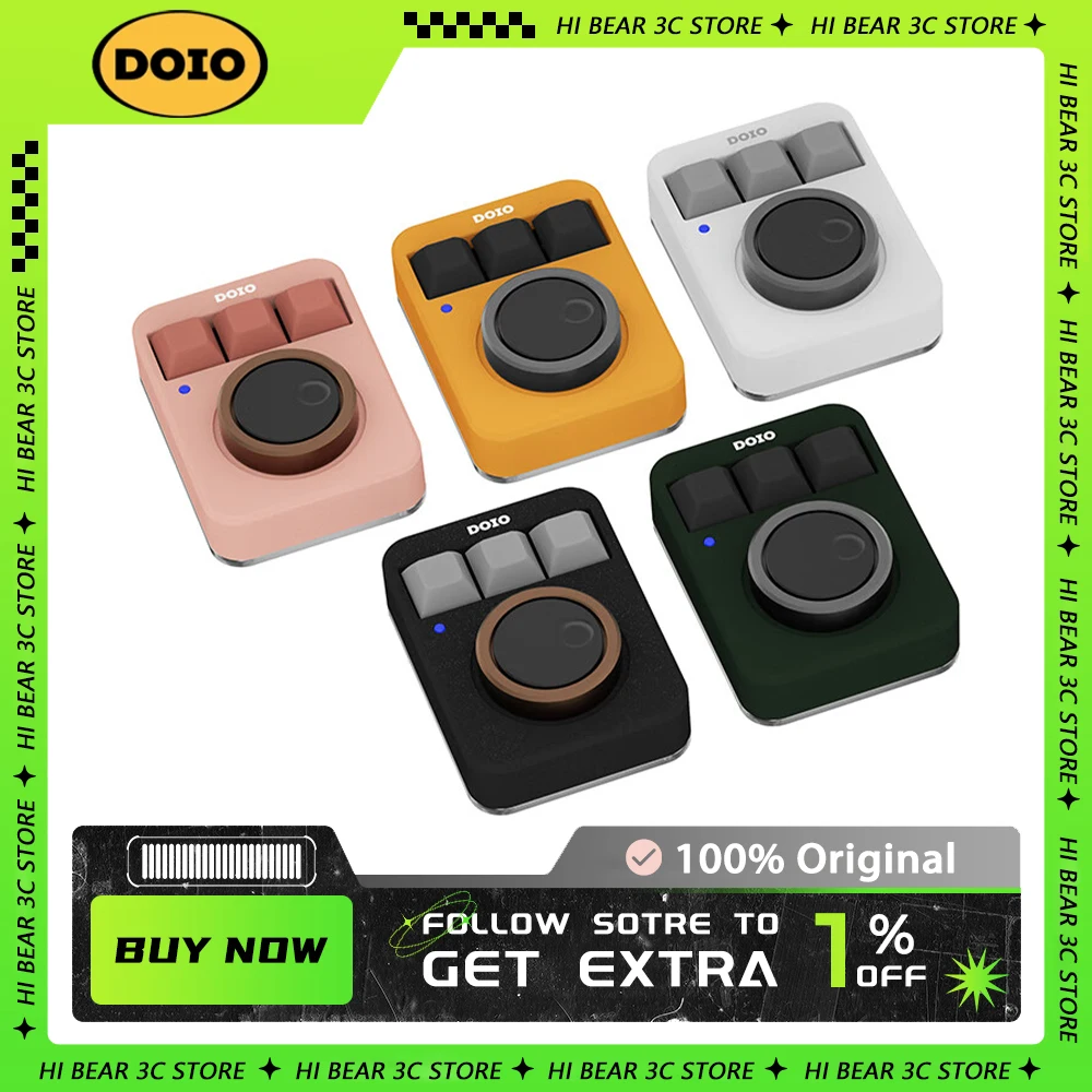 DOIO KB03-01 механическая клавиатура с двумя ручками из алюминиевого сплава Hot Swap RGB