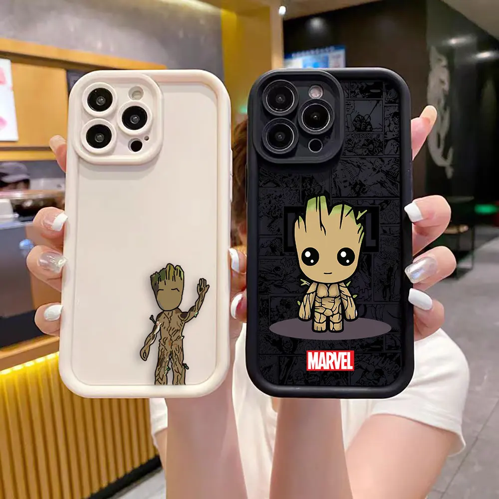 Чехол с мультяшными героями Marvel Baby Groot для VIVO Y15S Y17 Y19 Y20 Y21 Y22S Y27 Y28 Y35 Y36 Y50 Y51 Y72 Y75 Y76 Y77