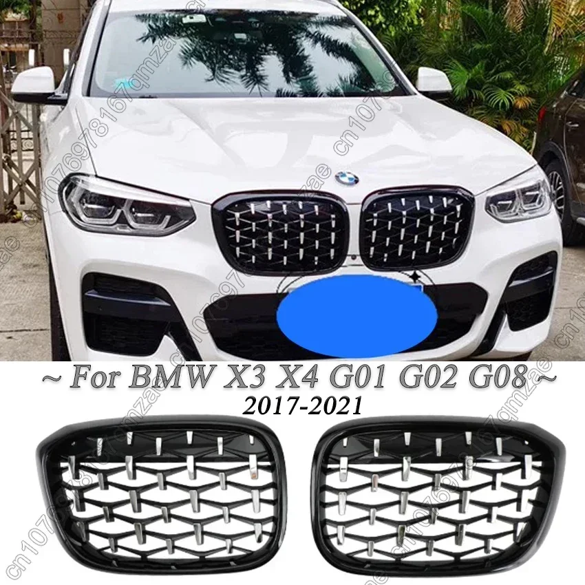 Серебристый и черный ромбовидный стиль накладка на передний бампер автомобиля