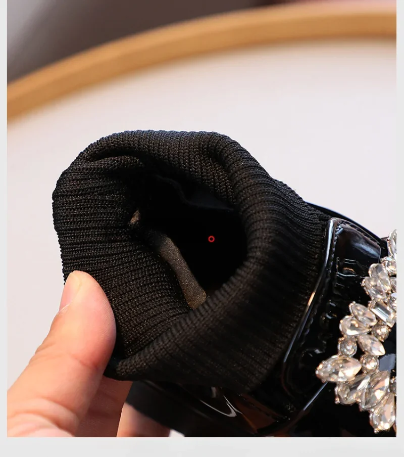 Высокие Эластичные Туфли Принцессы Без Шнуровки Для Девочек. Блестящие Ботинки С