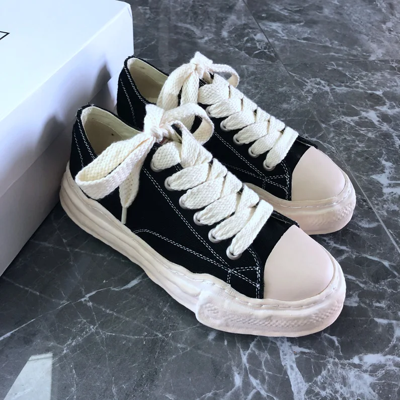 

Парусиновые кроссовки на толстой подошве для мужчин и женщин, японский и корейский стиль, парусиновая обувь для пар