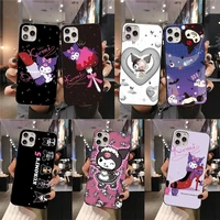 kuromi cute cartoon phone case for iphone 13 12 11 pro mini xs max 8 7 plus x se 2020 xr cover