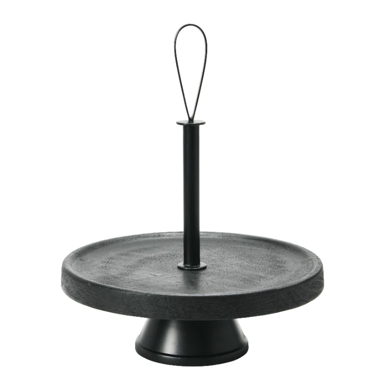 

12" x 12" Wood Tiered Dessert Stand , Black
