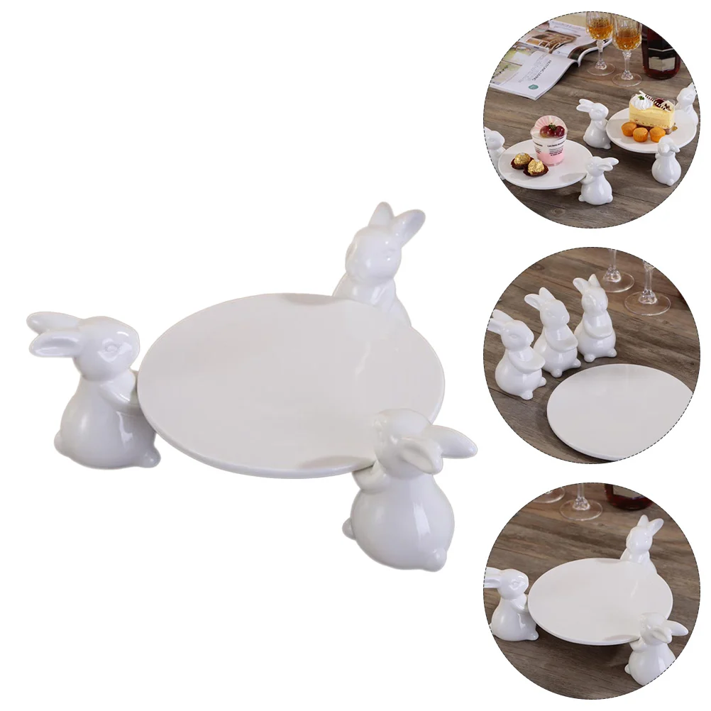 

Ceramic Plates Serving Stand Cake Dish Bunny Plate Tray Easter Salad Dessert Display Dishes Rabbit Cupcake Food Platters Snack