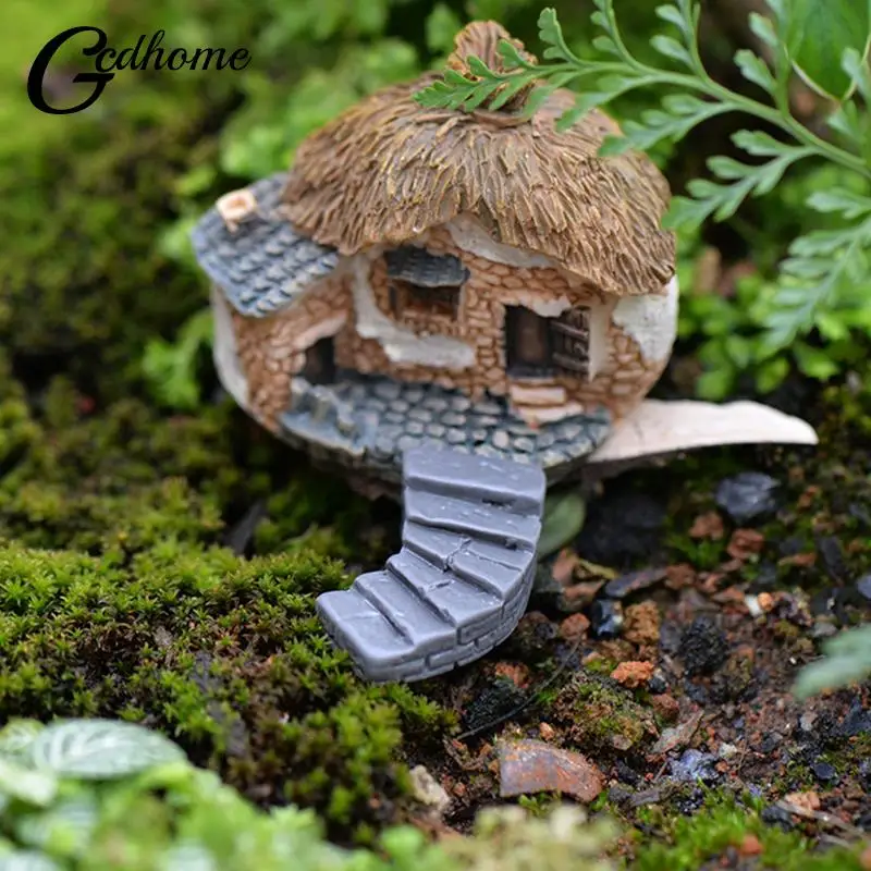 1/3Pcs Stone Stairs House Miniature Figurine Fairy Garden Accessory Home Decoration Cartoon Animal Building Statue Resin Craft